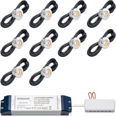LED veranda inbouwspots Aragon bas inclusief trafo - inbouwspot / downlights / terrasoverkapping / led spot / 3W / dimbaar / warm wit / rond / 230V / IP44 / - set van 10 stuks