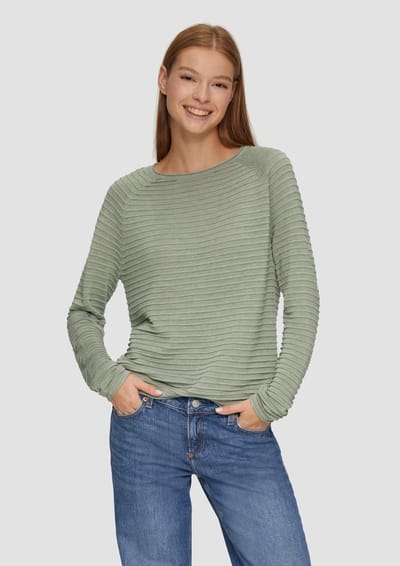 Structuurpatroon Viscose Mix Pullover Dames QS