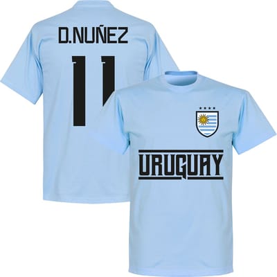 Uruguay Darwin Nunez 11 Team T-Shirt - Lichtblauw - XS