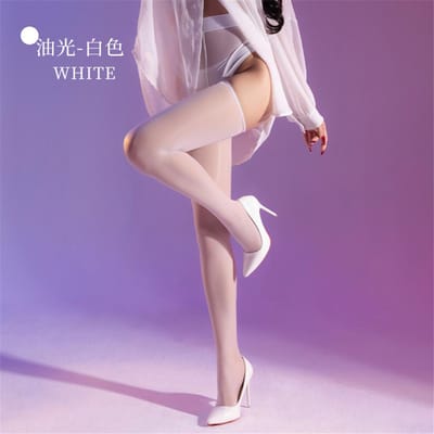 Sexy Dames Dunne Bandage Vormende Panty's Olie Glanzend Glanzende Panty's 8D 912 Speld Doorzichtig Doorzichtig Zijkant Uitgesneden Kousen One Size