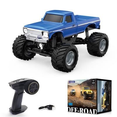 JIABAILE 1:36 RTR 4WD RC Rock Crawler – Volledig Proportionele Besturing – Mini Offroad RC Auto met LED-verlichting – Tot 60 Min. Speeltijd