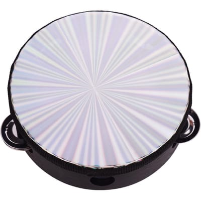 Tambourin rayonnant en bois de 6 pouces, tambour à main avec Jingles à une rangée 6 Inch noir