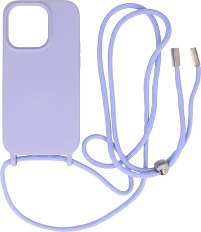 2.5 mm Dikke Fashion Backcover met Koord Telefoonhoesje - Color Hoesje - Geschikt voor iPhone 14 Pro - Paars