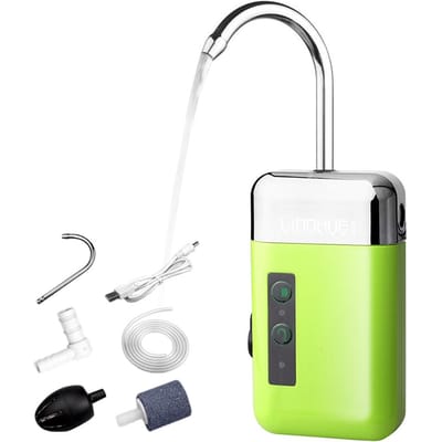 Mini pompe à Air portative extérieure, pompe à oxygène avec Tube de pierre à Air, détection 3 en 1, chargement USB vert