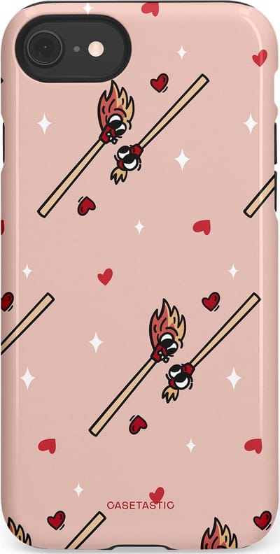 Casetastic Hoesje Geschikt voor Apple iPhone 7/8/SE - Stijlvolle Beschermende Duo-layer Case - Vurige liefde