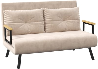 Slaapbank - Uitklapbaar - Slaapstoel - Logeerbed - Zetelbed - Slaapfauteuil - Vouwbed - 2 persoons - Zeer comfortabel - Beige