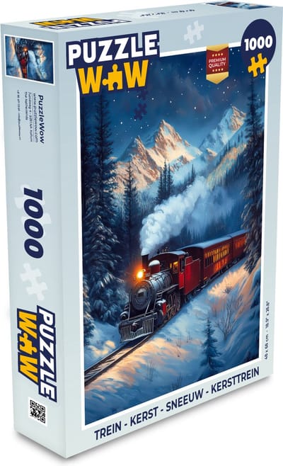 Puzzel Trein - Kerst - Sneeuw - Kersttrein - Legpuzzel - Puzzel 1000 stukjes volwassenen - Kerst - Cadeau - Kerstcadeau voor mannen, vrouwen en kinderen