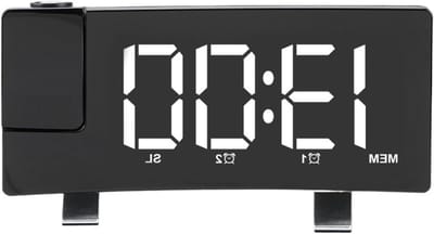 Digitale Klok - Projectie Wekker - Wakker Worden - Draaibare Projectie - 8 Inch Scherm - Zwart