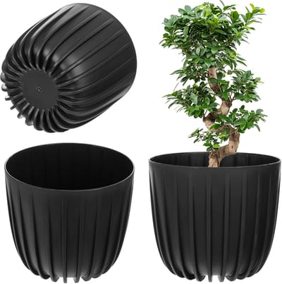 KADAX Bloempot Bloemenhoes 12,5 cm Ronde Kunststof Bloemenstandaard Zwart