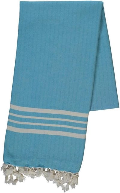 Lalay Hamamdoek Krem Sultan XXL Turquoise 220x170cm - turquoise - 220 - 170 - XXL Strandlaken - Tweepersoons strandlaken - 2 Persoons Stranddoek - Picknickkleed - Festivalkleed - Plaid - Hamamdoek groot