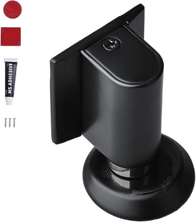 Deur Stopper - Deur Vanger - Houdt Deur Open - Verstelbare Stang - 9x5x5 cm - Zwart