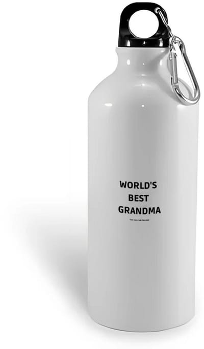 Hacebo® - world's best grandma It's true we checked waterfles - Oma - werelds beste oma - verjaardag - cadeautje voor oma - oma artikelen - kado - geschenk - water fles - 400ML