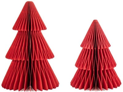 Kersthanger Honeycomb Kerstboom Rood - Sass & Belle