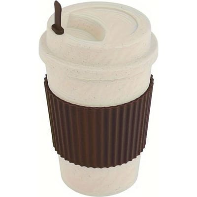 1 tasse à café en polypropylène PP avec couvercle et paille, mug de voyage portable étanche, sans danger pour le contact alimentaire, ajustement universel pour le camping en extérieur et l'usage domestique grise