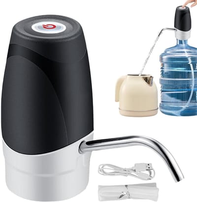 Elektrische Waterpomp - Automatische Dispenser - Flessen Vullen - Ingebouwde Batterij - 600 mAh Capaciteit - Zwart Wit