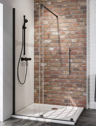 Schulte douchewand - schuifdeur - inloopdouche 120x200 cm - matzwart - 8mm - transparant veiligheidsglas - antikalk
