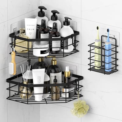 Zelfklevende Badkamer Organizer - Handige Opberghouder voor Badkameraccessoires - Sterke Bevestiging zonder Boren - Tandenborstelhouder, Tandpast