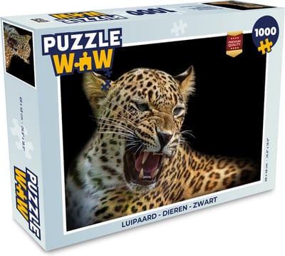 Puzzel Luipaard - Dieren - Zwart - Legpuzzel - Puzzel 1000 stukjes volwassenen