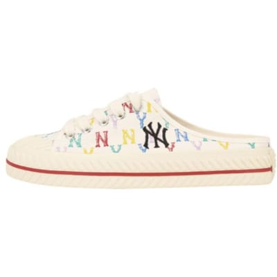 MLB Playball Mule Monogram Slip-On Antislip Duurzaam Lage Top Canvas Schoenen Unisex sneaker Wit 32SHSM111-50W 39 white