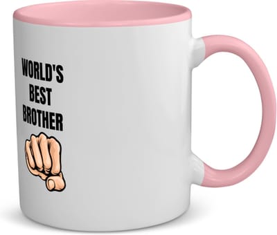 Akyol - world's best brother koffiemok - theemok - roze - Broer - broertje of broer - cadeau - verjaardag - broers - familie - 350 ML inhoud