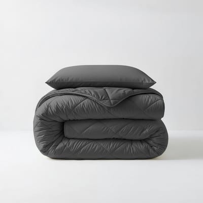 Sleeptime 2 in 1 Diamant Dekbed - Dekbed zonder Overtrek Inclusief Kussensloop - 140x200 - Antraciet