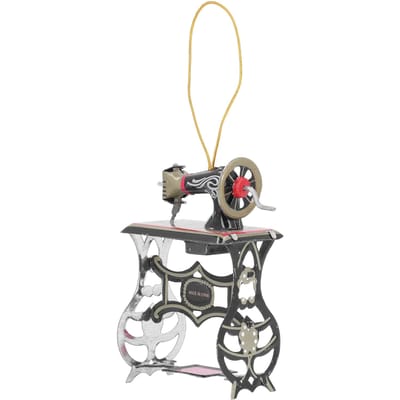 Naaimachine Ornament Vintage Tafel Speelgoed Metalen Decoratie Hanger voor Vakantie Feest en Verzameling gray