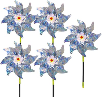 Set van 5 Reflecterende Windmolens voor Vogelafschrikking in Tuin, Balkon en Dakterras