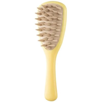 Lange steel siliconen hoofdhuid massage kam shampoo borstel haarwasborstel hoofdmassager badborstel body scrubber haaraccessoires 1pcs geel