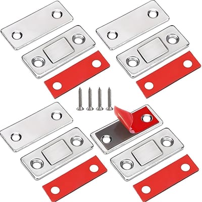 Dailygoody - Magnetische Sluiting Kastdeur - Deurmagneet - Ultradun Design - Zilver - Meubelmagneten - Voor Keukenkast en Rolluiken - 14 x 10,5 c