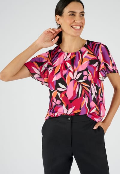 Damart - T-shirt met korte vlindermouwen - Dames - Roze - XS