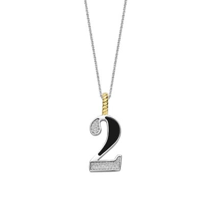 TI SENTO Dames Hanger - 925 zilver - Cijfer 2 - Zwart - 6841BL_2