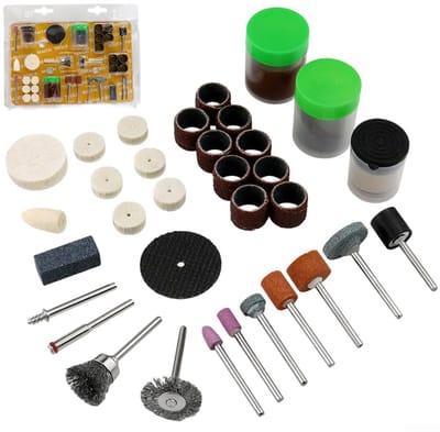 Roterende Tool Set - Polijstschijven Slijpkop - Metaal Hout Boren - Quick-Change Systeem - 220x170mm - Geel