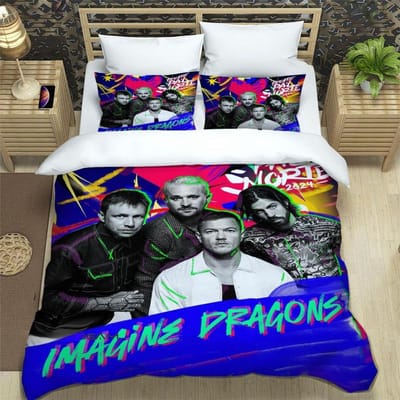 Rock Band Imagine Dragons Beddengoedsets Prachtige beddengoedsets Dekbedovertrekset Dekbedovertrekset Beddengoedset Luxe verjaardagscadeau EU Twin 135x200cm