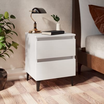 vidaXL - Nachtkastje - 40x35x50 - cm - bewerkt - hout - wit
