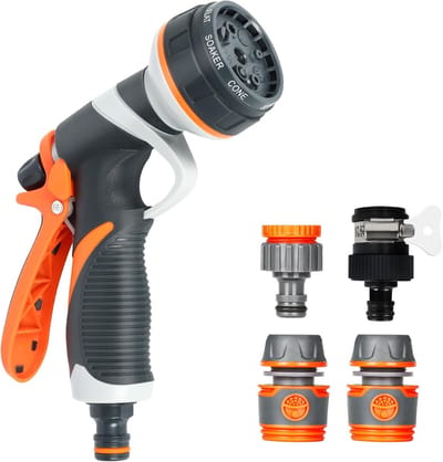 Tuindouche Handdouche - Tuinspuitpistool - Tuinieren en Reinigen - 8 Irrigatiepatronen - 19 mm aansluiting - Zwart