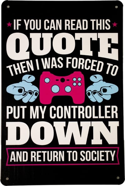 Wandborden - If you can read this - 20 x 30cm - Game decoratie slaapkamer - Metalen wandbord - Muurplaat - Gaming - Tekstbord - Game decoratie