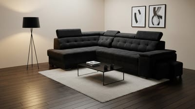 Luxe Uitschuifbare Slaapbank – Zwart – 277x180x100 cm – Industrohome