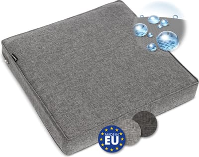 bomoe ilano – Outdoor Lounge Zitkussen 50x50cm – Tuinkussen 8cm dik, Wasbaar & UV Bescherming – Lichtgrijs