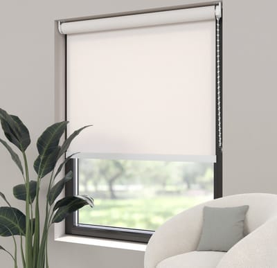 Dutchblinds Rolgordijn - lichtdoorlatend - Sneeuw Wit - 40x190cm - Raamdecoratie op maat