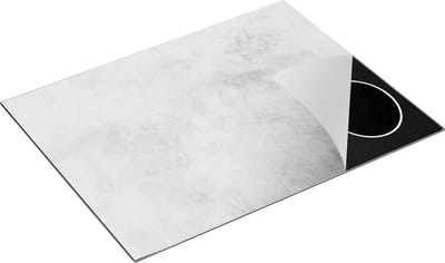 Chefcare Inductie Beschermer Witte Muur met Grijs - 77x59 cm - Afdekplaat Inductie - Kookplaat Beschermer - Inductie Mat