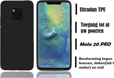 DrPhone Mate 20 PRO siliconen hoesje - TPU case - Ultra dun flexibele hoes - Zwart