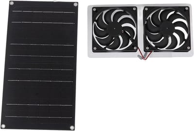 Zonnepaneel Ventilator Kit - Zonne-energie Koeling - Ventilatie Creëren - Borstelloze Motor - 34 x 18.5 cm - Zwart