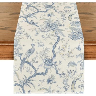 Chinoiserie Pauw Bloemen Tafelkleed Commode Sjaal Decor Boerderij Keuken Eettafelkleed Feestdecoratie 150x33cm gray