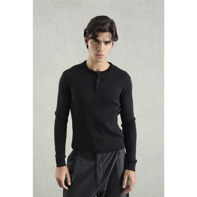 Slim Fit Geribbelde Ronde Hals T-Shirt