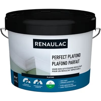 Renaulac Perfect Extreem Plafond Verf - Mat - Wit - 10l