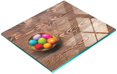 Multifunctioneel decoratief glazen bord met paasei-print 60x52 cm