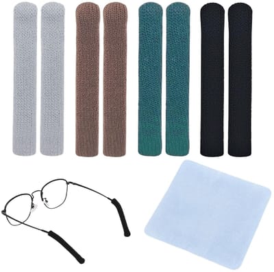 Allecto - Knitting Ear Pads voor Brillen - Zachte Bril Kussens - Comfortabel voor Myopie en Verziendheid - Blauw - Geschikt voor Zonnebrillen - Ide...