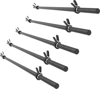Gorilla Sports Set Aerobic Halterstangen - 5 stuks - Barbell - 130 cm - 30 mm - Incl. Veersluitingen