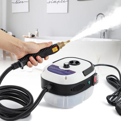 Draagbare stoomreiniger - Hogedruk reiniger - Grondig schoonmaken - Klaar in 30 seconden - 1 liter tank - Wit