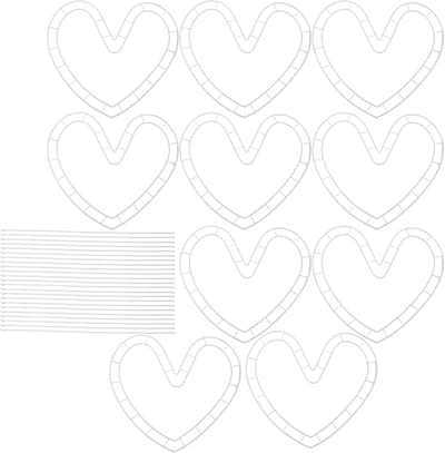 Bloemstuk Frames - Boeket Stabilisator - Creatieve Arrangementen - Romantische Hartvorm - 10 Sets - Wit